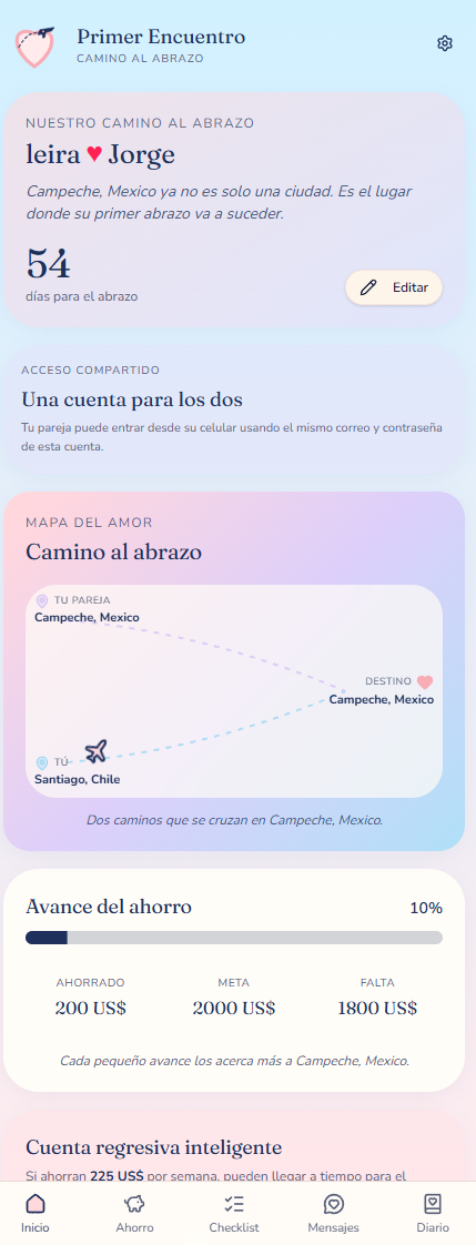 Pantalla 1 de la App Primer Encuentro