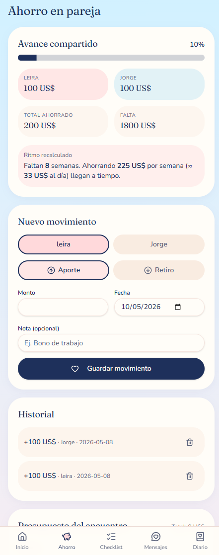 Pantalla 2 de la App Primer Encuentro